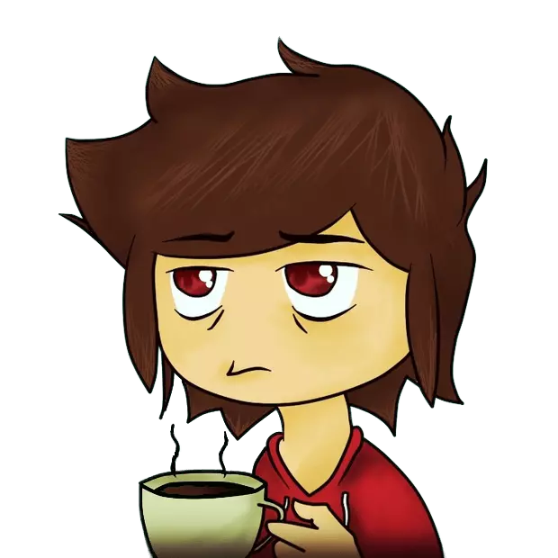 Toa genervt am Morgen mit Kaffee